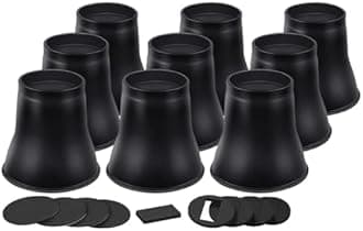 ANNKUT Bed Risers 6 Inch Heavy Duty, Round Furniture Risers for Bed Desk Table Sofa Couch，Bed Lifts Risers, Support up to 6000 Lbs(9 Pack Black)