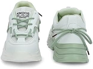 KNOOS Stylish Trendy Lightweight Canvas Casual High Top Sneaker Shoes For Women's & Girls| Sneakers| White UK