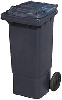Grey 80 ltr Wheelie Bin - Small Size Household Wheelie Bin - Tough & Durable - For All Your Outdoor Rubbish & Recycling - EN840 Certified & Tested