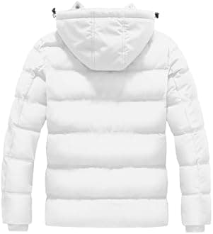 Wantdo Men's Hooded Winter Coat Warm Puffer Jacket Thicken Cotton Coat with Removable Hood