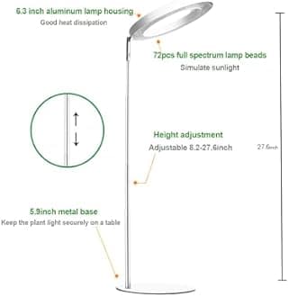 Yadoker - LED grow light, adjustable, automatic timer, ideal for small plants
