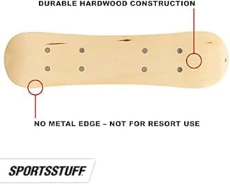 Sportsstuff Snow Ryder Hardwood Snowboard with Velcro Bindings, Multiple Sizes Available