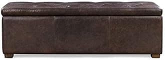 2 Seater Tufted Storage Ottoman Pouffee (Coffee Brown)