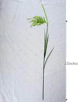 Fake Grain Paddy Ear of Rice Plant Green Plants Artificial for Home Decoration Hall Shop Window Garden 12 Packs Stems (Green)