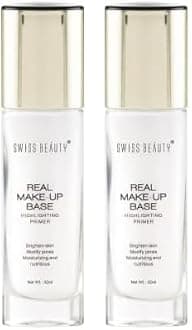 Real Makeup Base Highlighting Primer| Skin-Hydrating Poreless Primer With Natural Glow Finish For Face Makeup |Shade - Golden-Tint, 32Ml (Pack of 2)