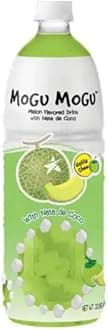 Mogu Mogu Fruit Juice Drinks with Nata De Coco 1L Bottle HALAL - Melon Flavour Drink