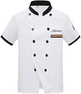 Personalized Chef Jackets Embroidered Chef Short Sleeve Chefs Work Clothes Kitchen Uniforms For Men Women