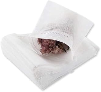 400 Pcs Disposable Tea Filter Bags Empty Cotton Drawstring Seal Filter Tea Bags for Loose Leaf Tealï¼ˆ3.54 x 2.75 inchï¼‰ (400PCS)