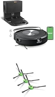 Bundle of iRobot Roomba Combo j7+ Self-Emptying Robot Vacuum & Mop w/iRobot Roomba Authentic Replacement Parts - e, i, & j Series Edge-Sweeping Brush 3-Pack
