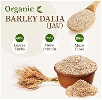 Ghotaram Home Made Barley Jau Guli Dalia Daliya Porridge/Pure Broken Sprouted Barley Jau/Organic Barli Arisi/Cracked Jav Barley Jau No Additives or Preservatives/Unadulterated-240g