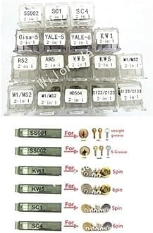 Professional Locksmith Tools SS001 SS002 SS002R SC1 SC4 KW1 KW5 R52 TE2 SC20 M1 AM5 for Door Civil Lock Hand Tool (Color : SC1)