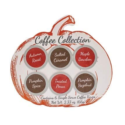 Gourmet Fall Coffee Assortment Sampler - Maple Bourbon, Pumpkin, Salted Caramel, and Pecan- Best Autumn,Thanksgiving or Christmas Gift Box Care Package (Kcups)