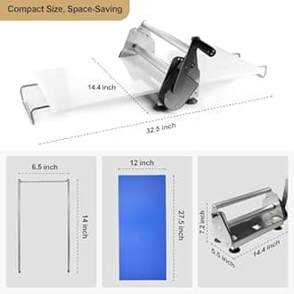 Folding Dough Sheeter with 2 Sheeter Boards, Stainless Steel, Adjustable Thickness, Manual Dough Roller Machine