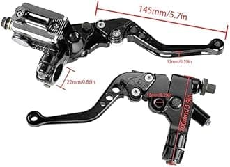 Universal Motorcycle Brake Lever 7/8" 22mm Hydraulic Brake & Clutch Master Cylinder Reservoir Lever Left and Right Correct Brake Clutch Lever for Harley Honda Kawasaki Suzuki Yamaha (Black)