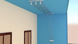 Ceiling Hanger Stainless Steel Rust Proof Ceiling Clothes Hanger/Rack Roof Mount Cloth Dryer with Individual Drop Down Railers 3 Lines (5 Feet)