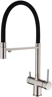 3Way Kitchen Faucet Stainless Steel Drinking Water Filter Tap Single Hole Swivel Spout Gray Mixer Tap Kitchen Sink Faucet for Clean Water