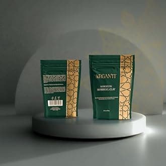 Moroccan Organic Red Rhassoul Clay - Skin care mask for deep cleansing, nourishing, detoxifying Skin & Hair Cleanser from Red Lava organically mined