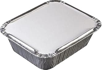 (Pack of 25) Aluminium Foil Food Containers with Lids for Catering Christmas Party Picnic & Food Storage Meal Prep Microwave Safe Disposable Tin Tray Dishes (750, Rectangular, 25, Foil Container)