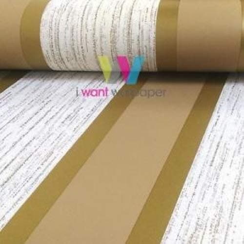 Direct Striped Pattern Metallic Stripe Embossed Textured Blown Vinyl Wallpaper (Gold E87502)