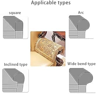 LUFEIJIASHI Luxury Couch Arm Covers,Washable Armrest Cover for Sofa,Anti Slip Recliner Chair Arm Covers Protectors for Leather Sofa Arm Cover Set of 2 (SBDB-Beige)