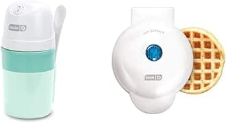 DASH My Pint Electric Ice Cream Maker + DASH Mini Waffle Maker, White