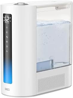 Cool & Warm Mist Humidifier, 6L Tank, Humidifier for Bedroom with Precise Humidity Sensor, Indicator Light, Dual-aromapad Tray, Sleep Mode, Top Fill Humidifier for Big Rooms, Living Rooms, HM713