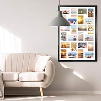 HORLIMER 4x6 Picture Frames Collage with 24 Openings, Multi Photo Frame for Wall Hanging, Set of 2, Black