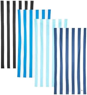 Dock & Bay Beach Towel - Quick Dry, Sand Free - Compact, Lightweight - 100% Recycled - Includes Bag - Set of 4 - Blue Hues, Extra Large (200x90cm, 78x35)