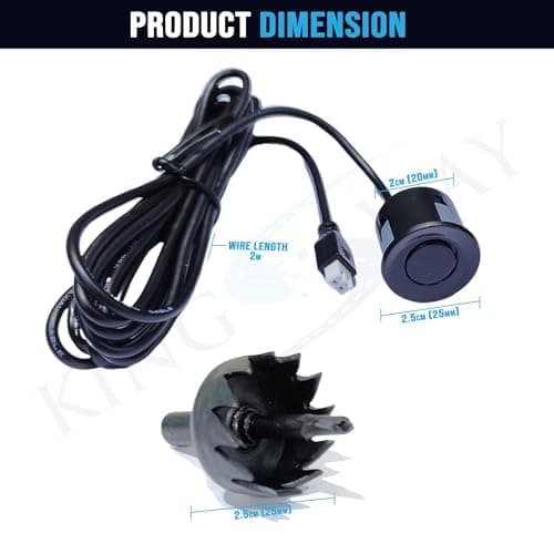 KINGSWAY® Car Reverse Parking Sensor with LED Display Compatible with Maruti Suzuki Alto K10 (Year 2010 to 2014), Auto Object Detection Radar System with Ultrasonic Sensor Kit in Black Color