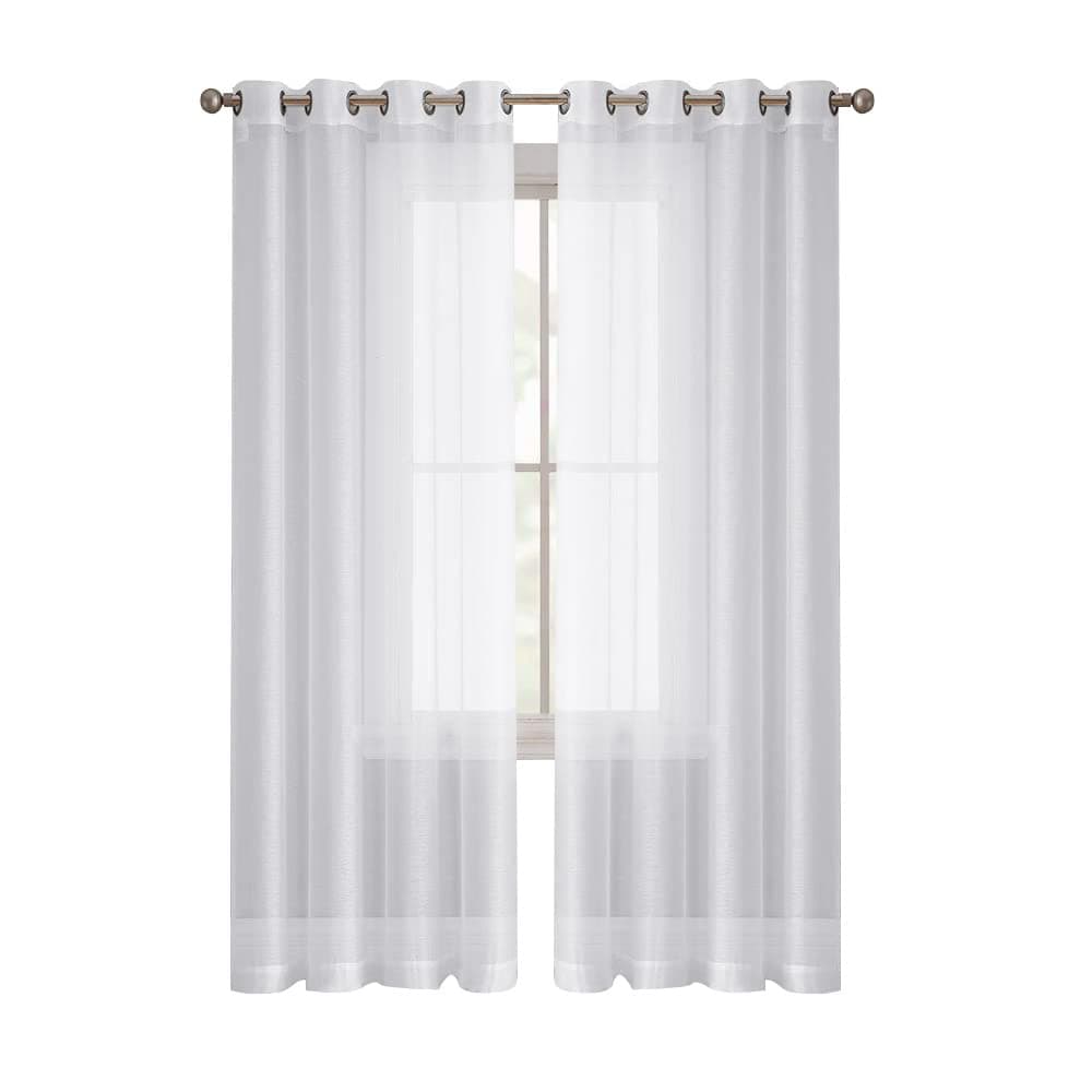– Arabest Sheer Curtains, 2 Panels Semi Transparent Basic Rod Pocket Voile Window Curtain Panels for Yard, Patio Bedroom and Living Room Decor (135x273cm, White)