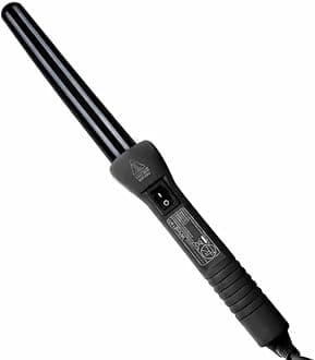 Herstyler Grande Ceramic Curling Wand - 1 inch Dual Voltage for Long and Short Hair - Negative Ions (Black)
