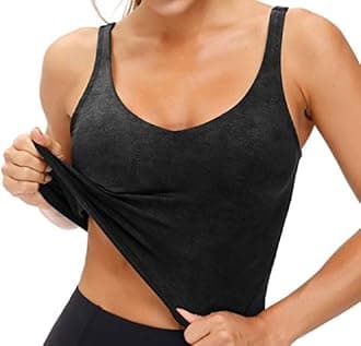 THE GYM PEOPLE Womens' Sports Bra Longline Wirefree Padded with Medium Support