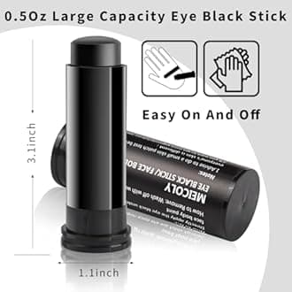 MEICOLY 3pcs Eye Black Stick for Sports,Easy to Color Athletes Black EyeBlack, Sporting Face Paint for Baseball Softball Football Lacrosse,Smooth Easy to Apply Halloween Face Body Paint Stick,1.5Oz