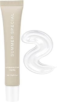 Summer Lip Butter Balm, Vegan Hydrating Lip Gloss Tube for Dry Cracked Lips, Non-Sticky Tinted Lip Care with Natural Oils, Long-Lasting Moisture & High Shine Finish - Vanilla [0.5 oz]
