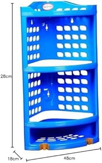 Surprise® Multi Purpose Plastic Corner Rack – Stylish Storage Shelf for Kitchen/Living Room/Bathroom Blue