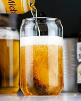 LUXU Italian Premium Glass Beer Mugs with Handle | Crystal Clear Glass Beer Mug | 520ml (Set of 4)