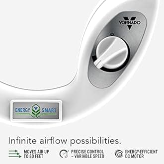 Vornado 610DC Energy Smart Medium Air Circulator Fan with Variable Speed Control,White, Mid-Size
