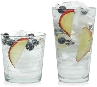Libbey Hoops 16-Piece Tumbler and Rocks Glass Set