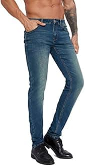 ZLZ Jeans Pants Slim Fit, Younger-Looking Fashionable Colorful Comfy Stretch Jeans Pants for Men, Skinny Jeans Stretch Fit …