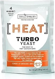 5x Still Spirits Heat Turbo Yeast 138g Temperature Tolerant
