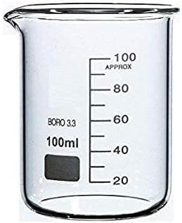 Boro 3.3 Glass Graduated Measuring Beaker for Lab or Kitchen (100ml)