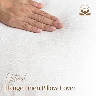 Foindtower Pack of 2, Decorative Linen Soild Throw Pillow Covers Soft Accent Lumbar Cushion Case Boho Farmhouse Neutral Pillowcase for Couch Sofa Bed Living Room Home Decor 12 x 20 Inch Cream White