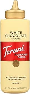 Torani White Chocolate Sauce,16.5 oz Squeeze Bottle (New Packaging)