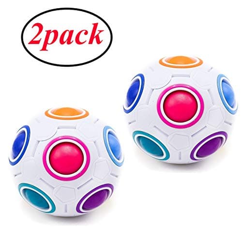 glacely (2pack Rainbow Ball Magic Cube Fidget Toy Puzzle Magic Rainbow Ball Puzzle Fun Fidget