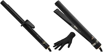 Hot Tools Pro Artist Black Gold Digital Ionic Curling & Flat Iron Set for Long-Lasting Curls & Straight Finish