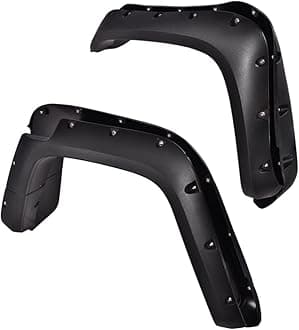 PIT66 Fender Flares, Compatible With 07-14 Toyota FJ Cruiser, Rugged Textured Factory Black Pocket Riveted Style Wheel Flares Set, 4 Piece