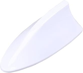 Possbay Car Shark Fin Antenna Aerial Universal AM FM Radio Signal For Auto SUV Truck Van with Adhesive Base (White)