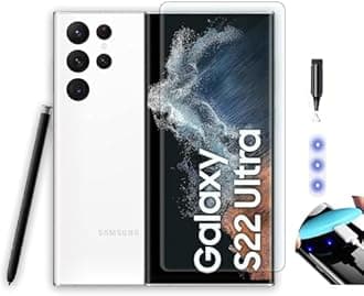 NISHTECH Advanced HD+ Curved UV Tempered Glass Screen Protector Designed for Samsung Galaxy S22 Ultra 5G || Full Screen Protector with Easy Installation Kit (Anti-Scratch)