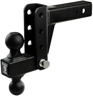 - BulletProof Hitches - 2.0" Adjustable Light Duty Trailer Hitch (10,000 lb. Rating) - 4" Drop/Rise Trailer Hitch with 2" & 2-5/16" Dual Ball - Powder Coat, Box Steel, Corrosion-Resistant