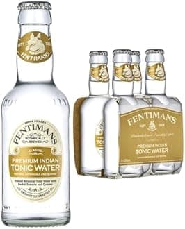 Fentimans Premium Indian Tonic Water - Botanically Brewed Water - Infused with Sicilian Lemon Oil & Lemongrass Extract - Low Calorie, Gluten Free and Vegan Friendly Soft Drinks - 4 x 200ml